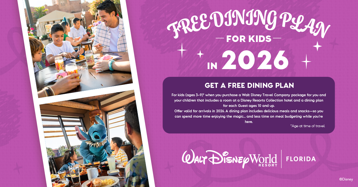 Free Dining Plan for Kids in 2026 WDW_Kids Free Dine_FB_Social